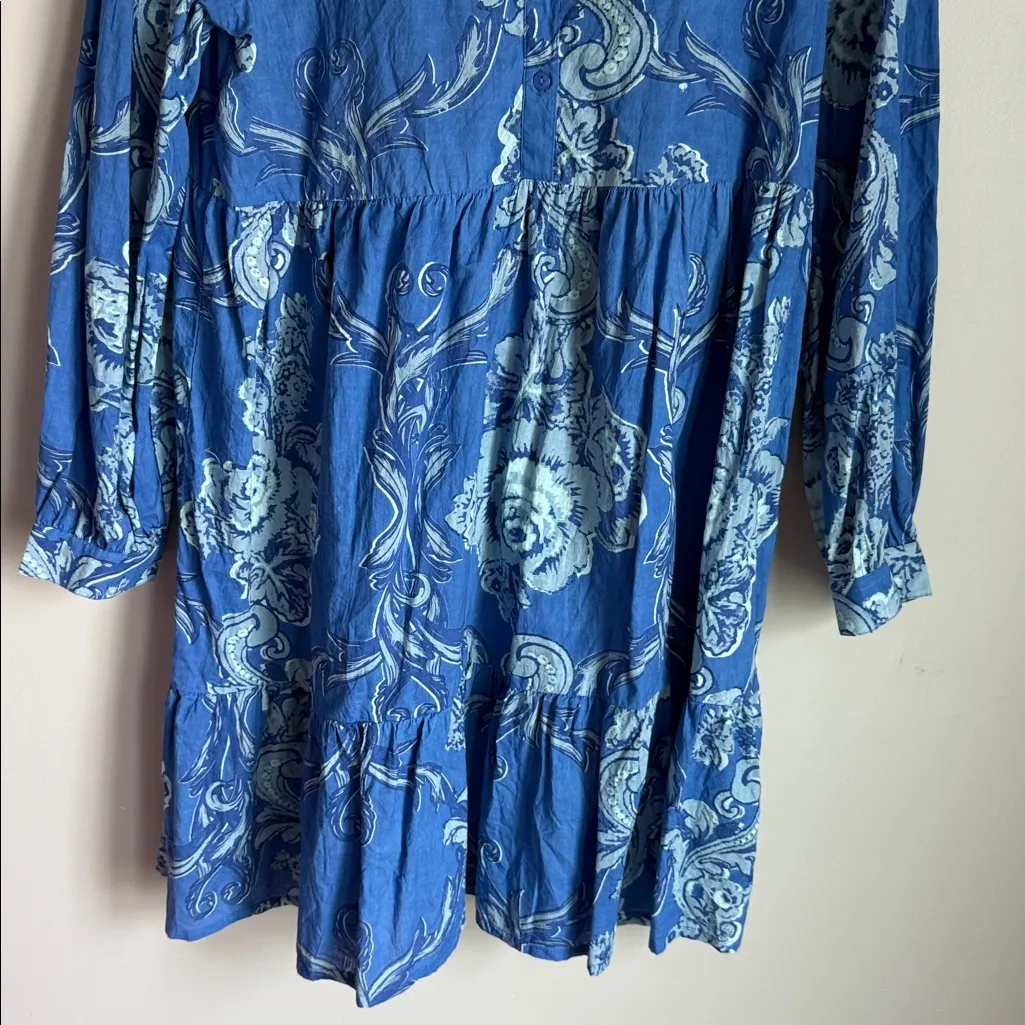 Tuckernuck Ro's Garden Cotton Shirt Dress in a blue floral print Medium - Image 4