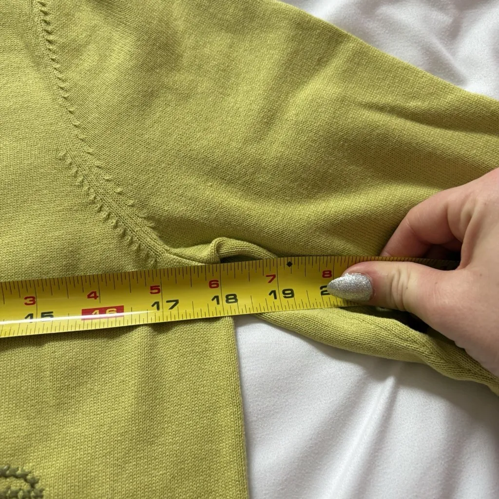 Vintage Y2K Retro Womens Medium 3/4 Sleeve Tropical Pineapple Floral Cardigan Green - Image 5