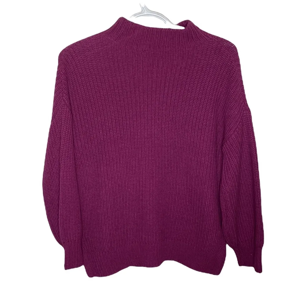 Cupcakes and cashmere cotton shaker rib knit mock neck berry sweater size XS - Image 2