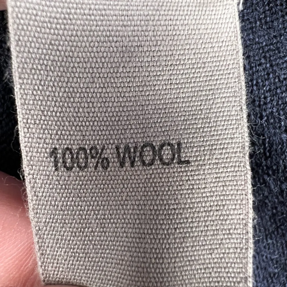 Jigsaw Wool Dress Navy Blue Long Sleeve Crew Neck Front Pockets Medium - Image 6