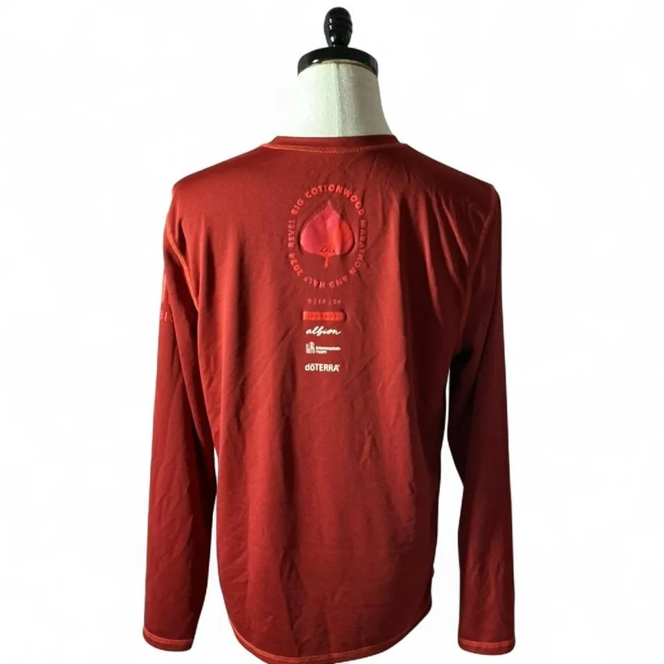 Albion Revel Big Cottonwood Marathon Long Sleeve Shirt Red Women's L Graphic Tee - Image 2
