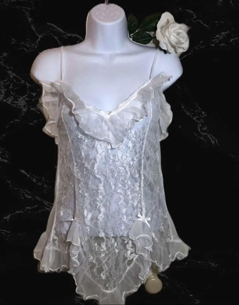 Sheer white lace nighty White Size M - Image 3