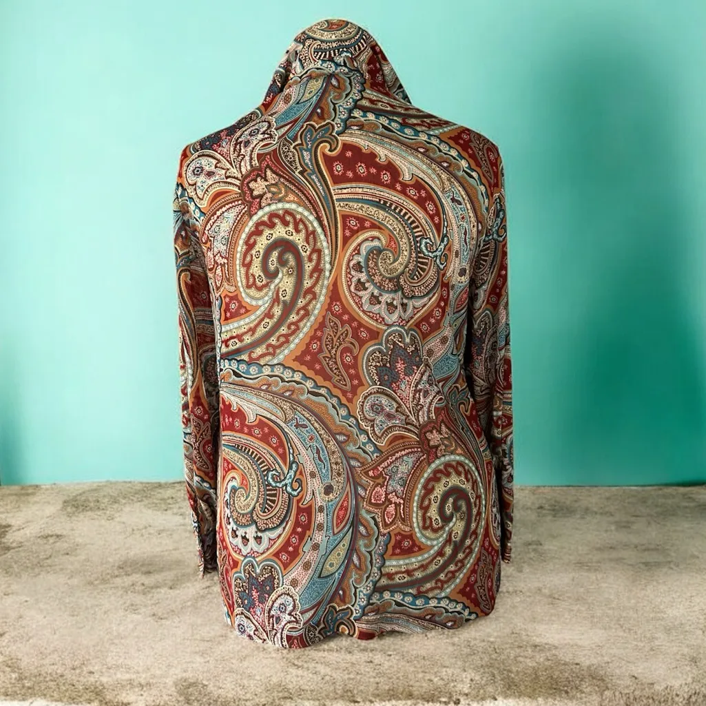NWT!Evan Picone Multicolor Paisley Blouse Size 2X - Image 4