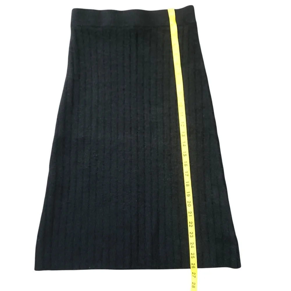 Mongolian Black Cashmere Ribbed Women’s Midi Skirt Size Medium NWOT - Image 7