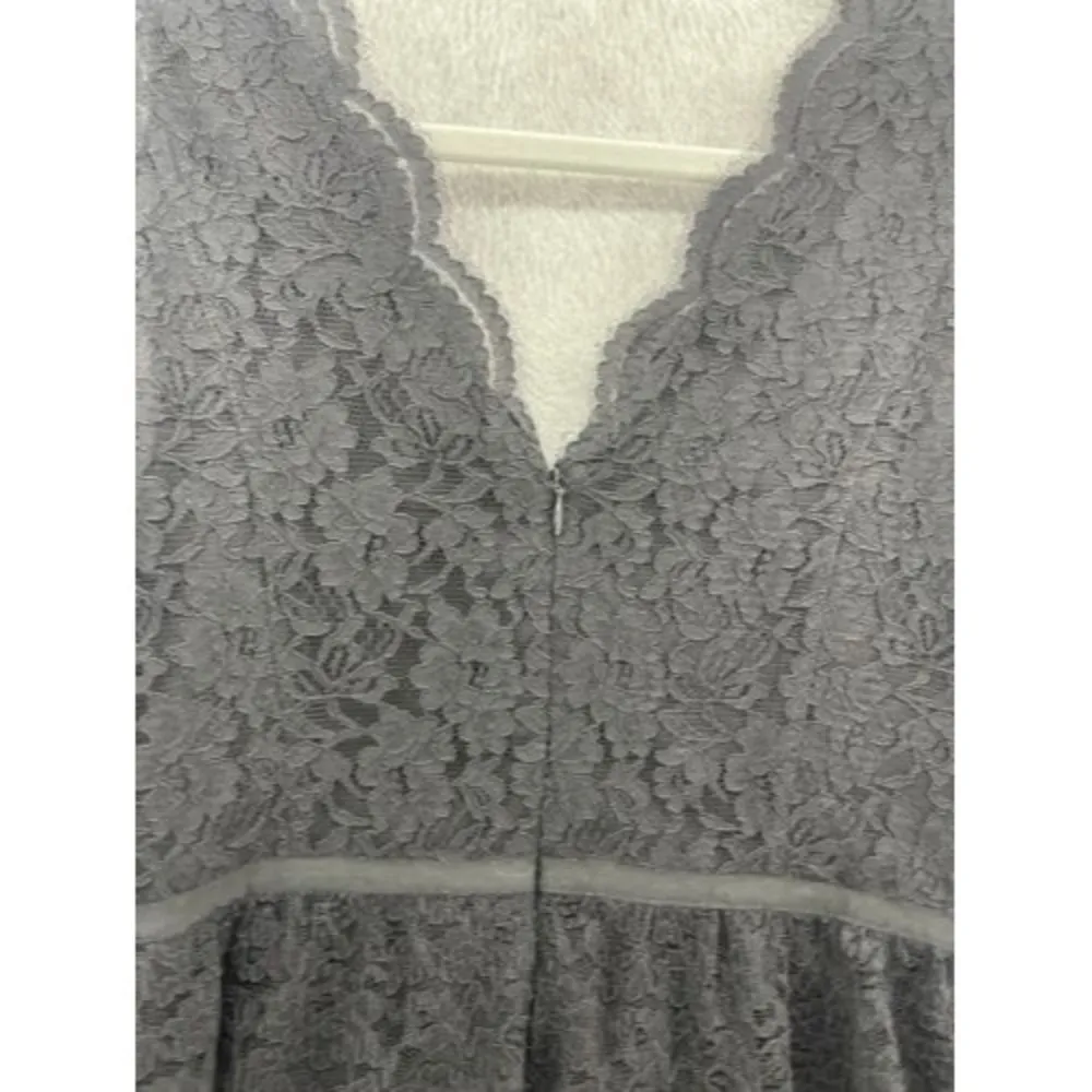 LOFT Ann Taylor Women's Dress Lace Overlay Solid Black Sleeveless Size 6 Petite - Image 5