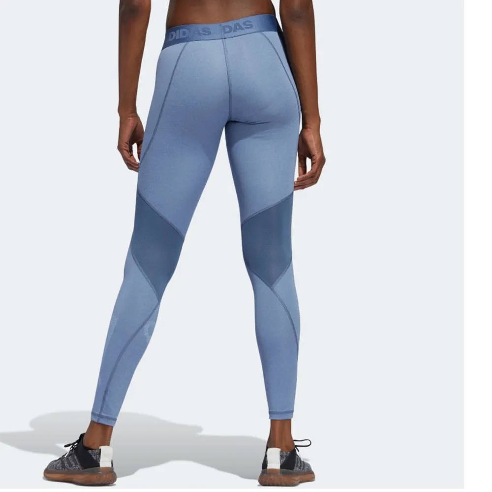 Adidas Women Large Tights Performance Alphaskin Badge Of Sport AW19 Blue Gym - Image 7