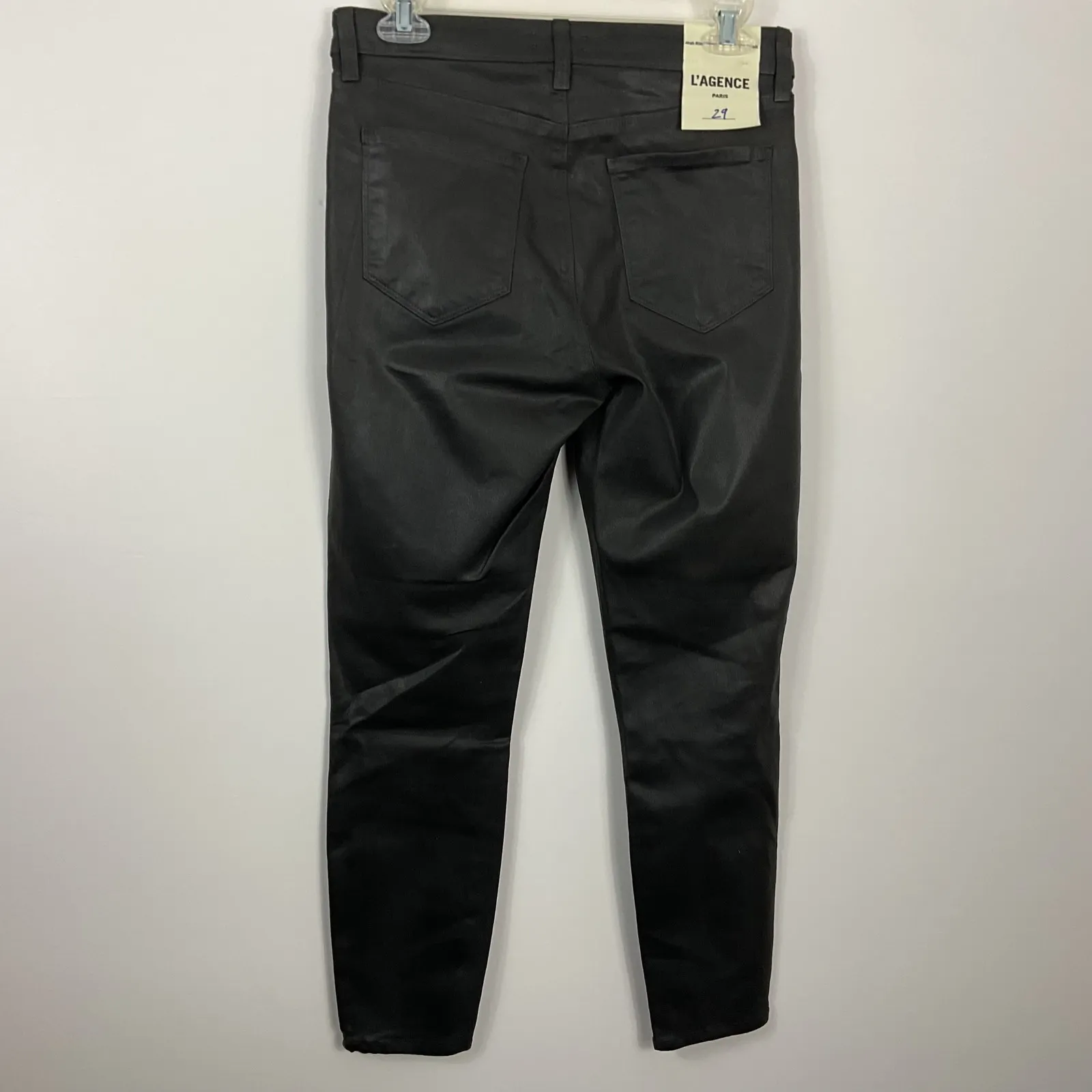 L'AGENCE Margot High Rise Skinny Coated Jeans Pants Womens Size 29 - Image 3