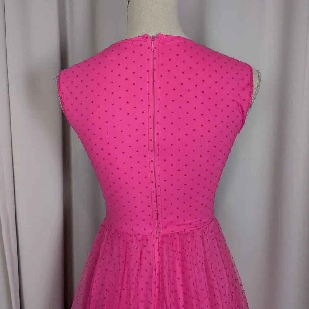 Faeriesty French Dot Formal Gown Pink Small Size XS - Image 8