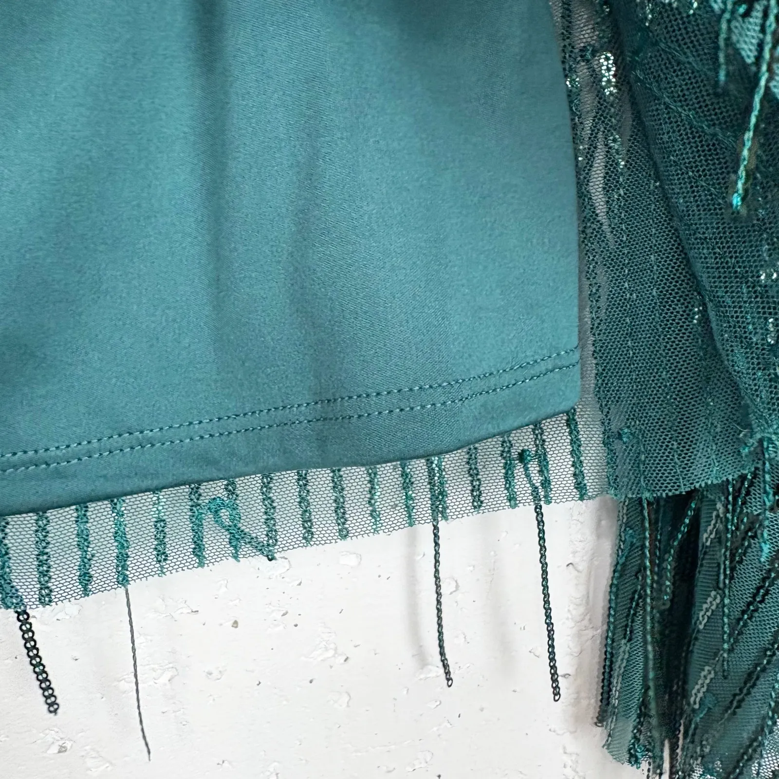 Anthropologie Eva Franco Sequin Fringe Acadia Top Glitter Pine Green Size Small - Image 7