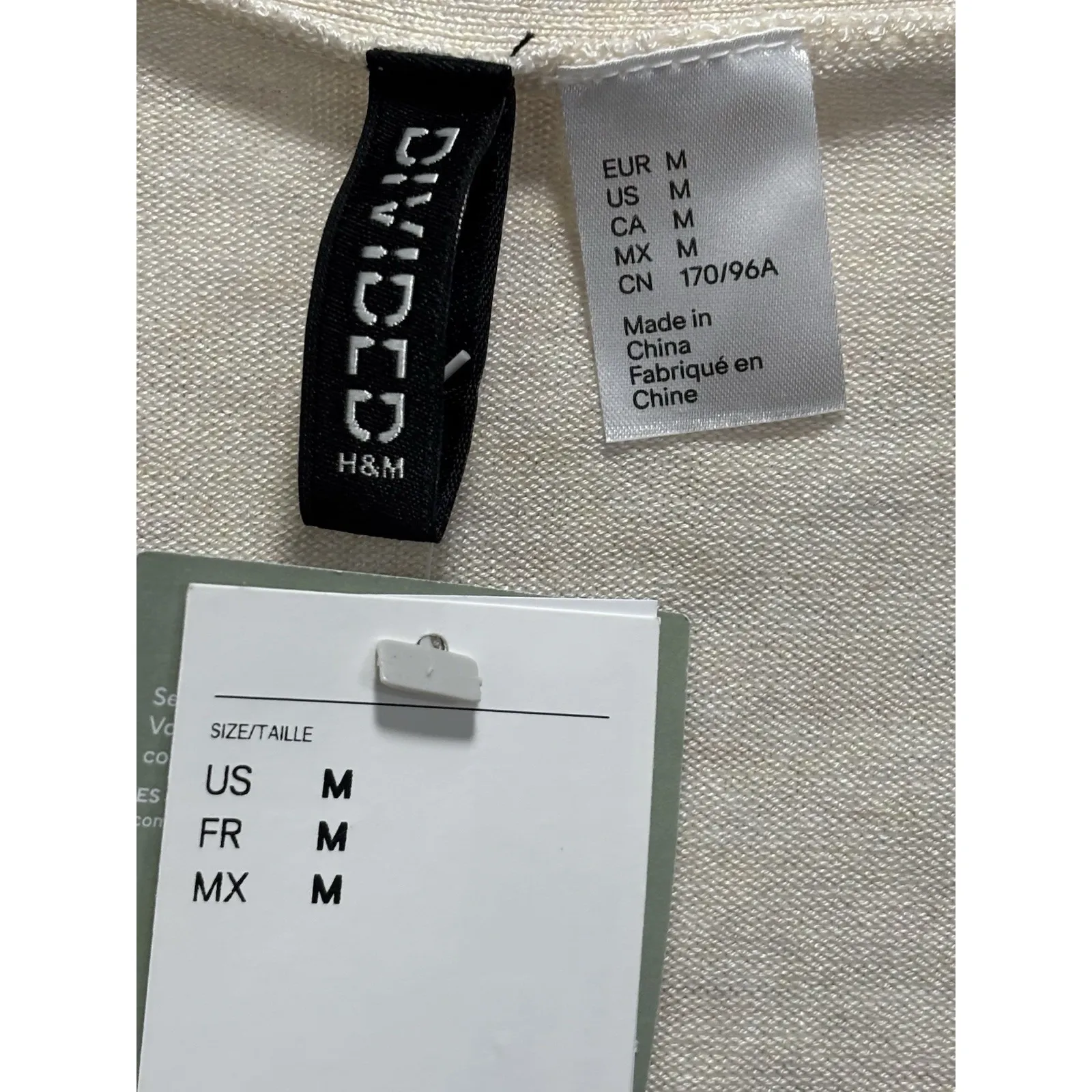 Divided Knit Button Up‎ Lightweight Sweater Vest Size Medium Cream Soft NWT - Image 2