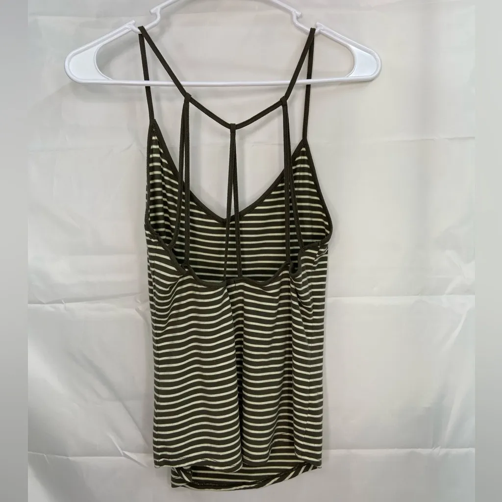 Derek Heart‎ women’s green white strappy v-neck stretch casual tank top summer M - Image 5