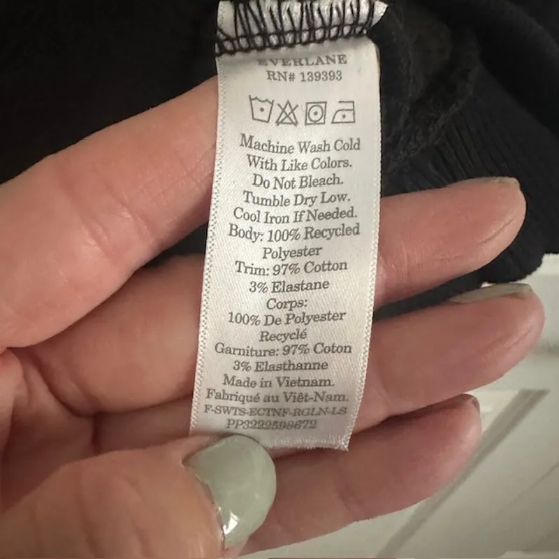 Everlane NWT Renew Fleece Crewneck Black Sweatshirt Size: Small - Image 10