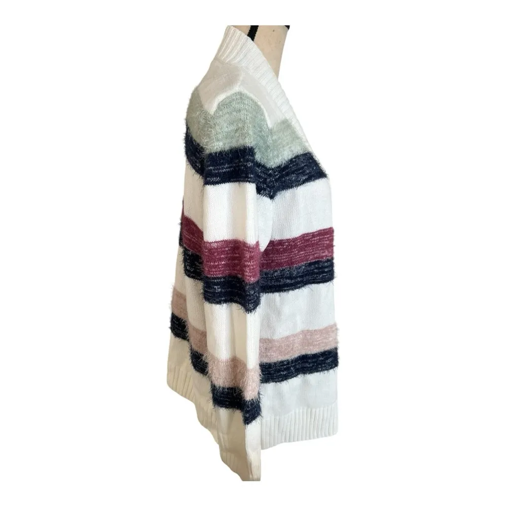 NWT Dressbarn Verve Ami Multicolored Striped Knitted Open Cardigan Size XL - Image 2