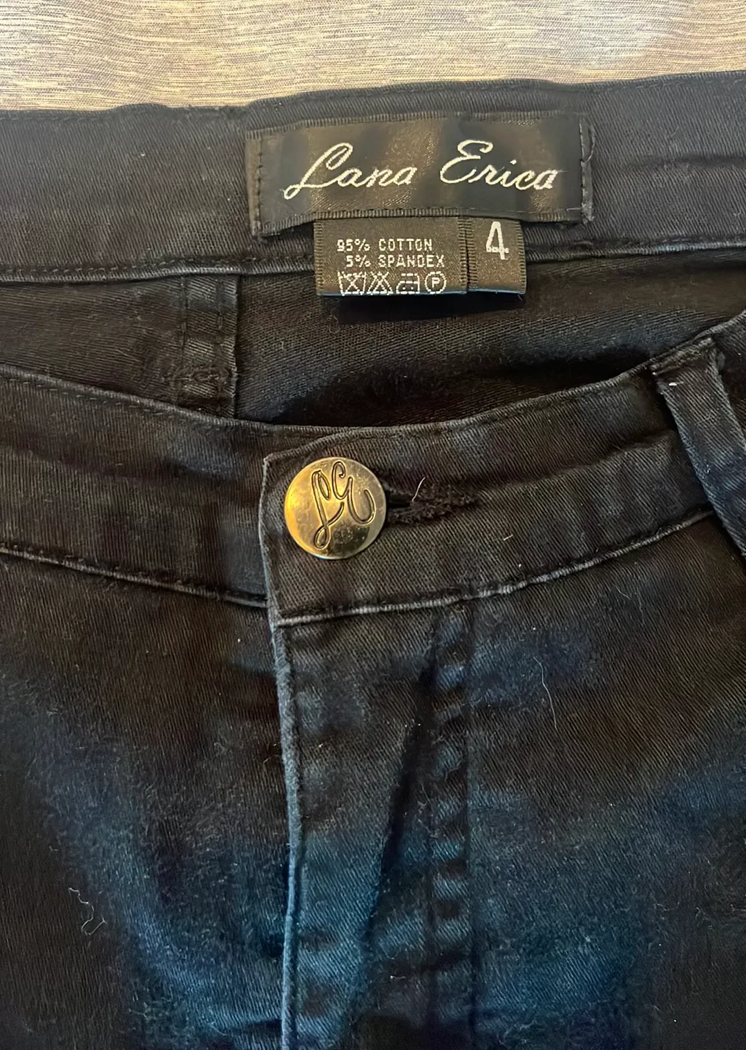 Lana Erica Vintage Black Embroidered Denim Size 4 - Image 4