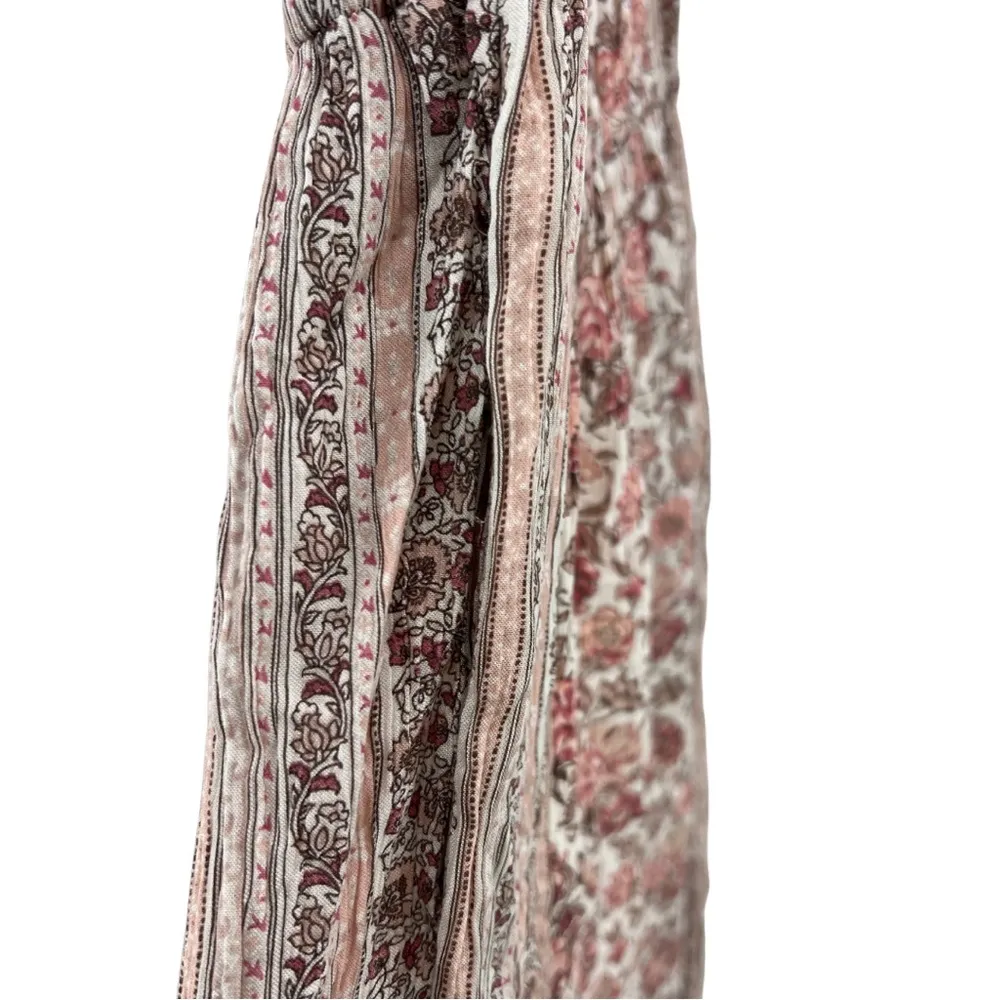 AMERICAN EAGLE Strapless Floral Paisley Print wide leg cropped Jumpsuit pockets - Image 4