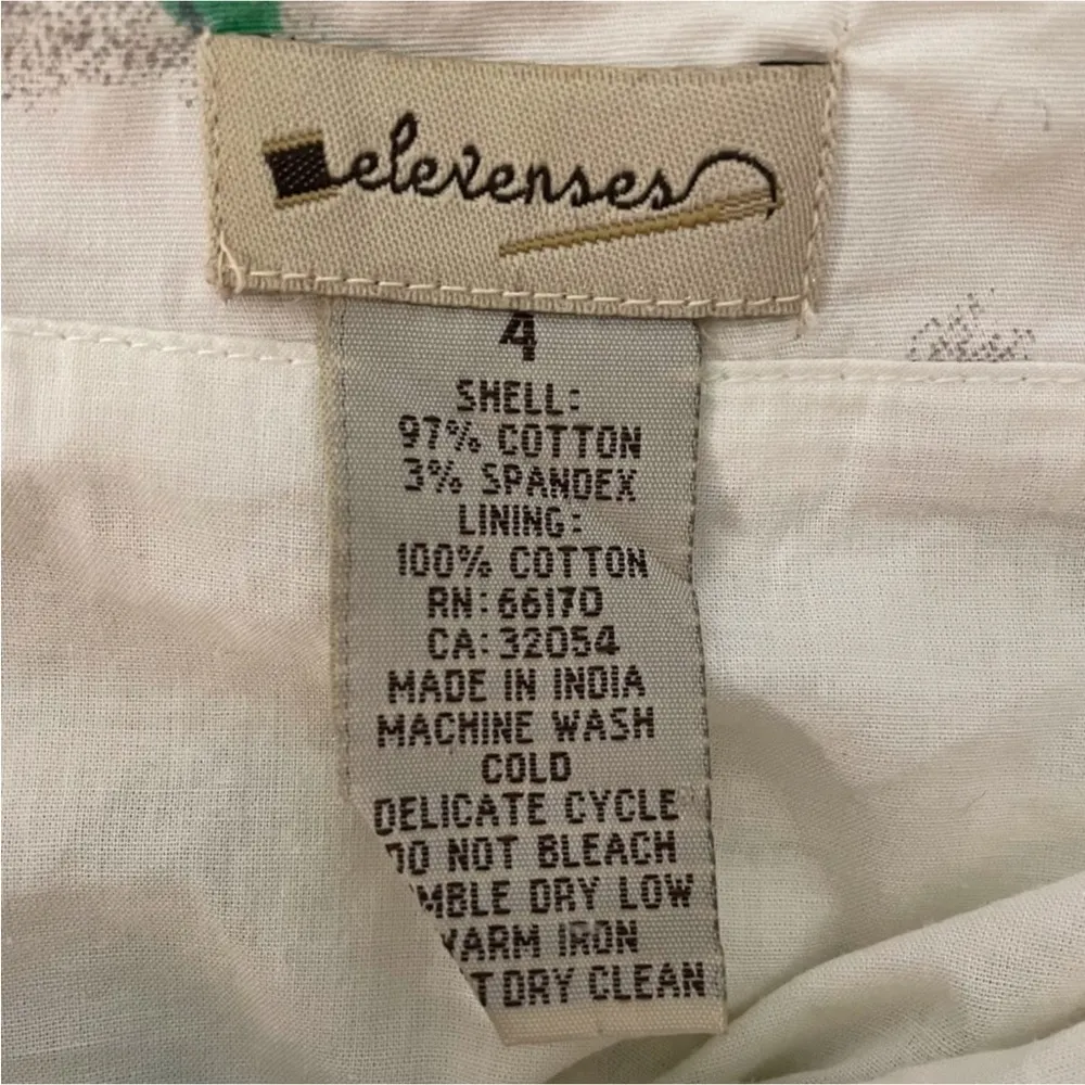 Anthropologie Elevenses White Floral Ribbon Skirt - Image 4