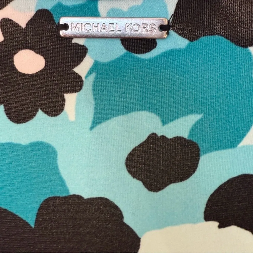 Michael Kors Aqua and Black Patterned Maxi Dress - Image 7