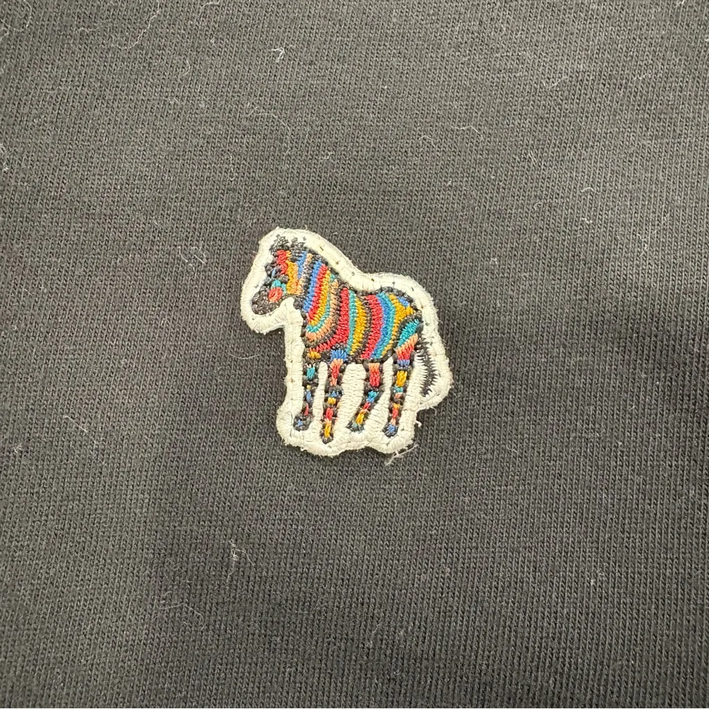 🌟PS PAUL SMITH🌟 SHORT SLEEVE CREW NECK ZEBRA LOGO COTTON T SHIRT BLACK SZ M Size M - Image 5