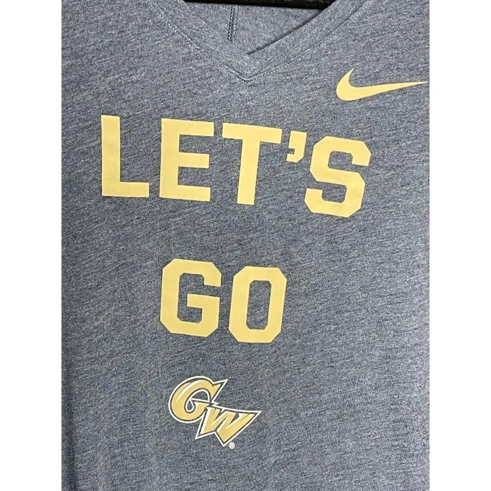 NWT Nike Women's George Washington University "Let's Go" V-neck Tee Navy M - Image 3