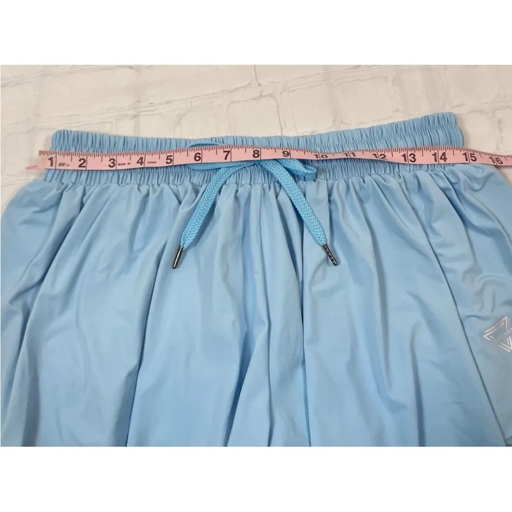 2 in 1 Flowy Athletic Short Skirt Workout Trendy Blue Spandex Comfort Woman’s XL - Image 12