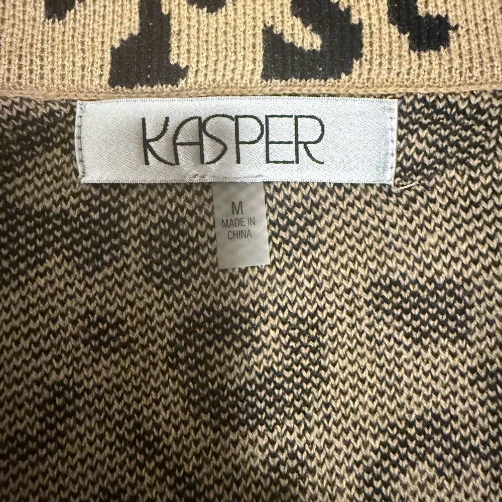 Kasper Tan and Black Blazer Classic Leopard Print - Image 5