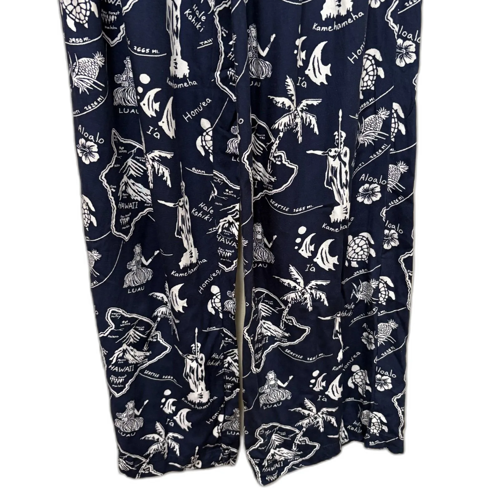 Tommy Bahama Relax Coord Set 2 Piece Navy Blue Hawaiian Print Womens Size Small‎ - Image 6