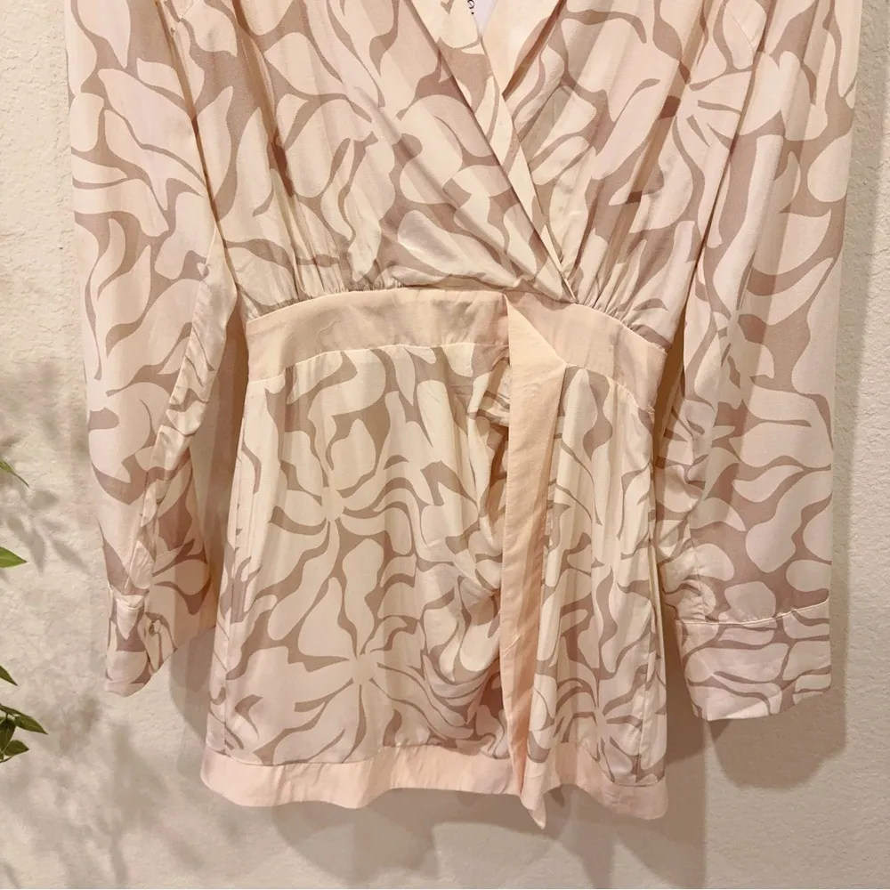 Mon Renn High Tide Mini Dress High Tide Print Stone Vacation Party Small NWT Tan - Image 4