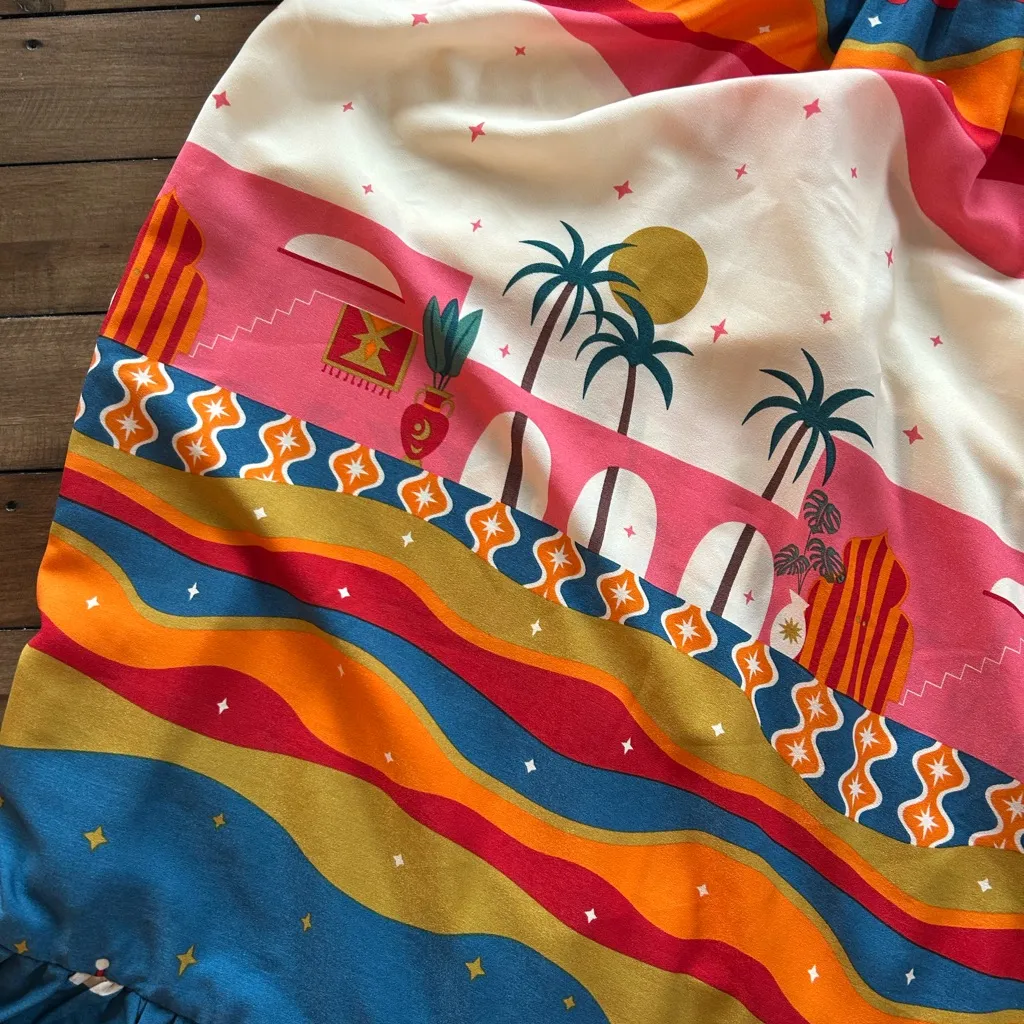 Never Fully Dressed Paradise Festival Colorful Midaxi Dress 2 Orange - Image 9