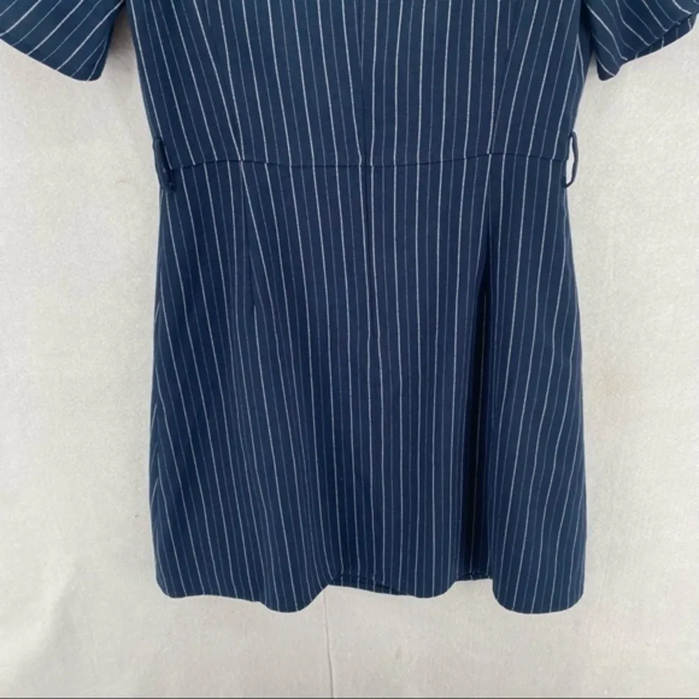 Prich Pinstriped Buckle Neckline‎ Dress Blue Size XS - Image 9