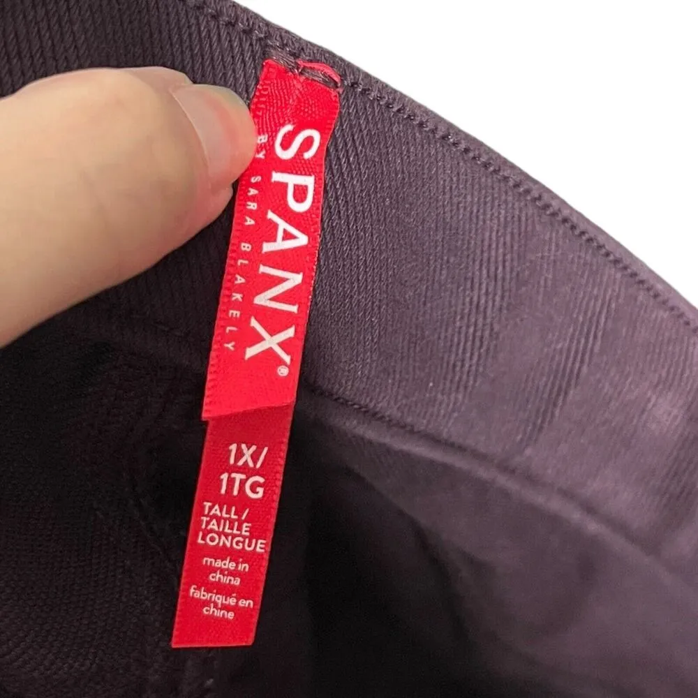 SPANX Jean-ish Ankle Leggings Pull On Jeggings Maroon 20018S Womens Tall Size 1X - Image 8