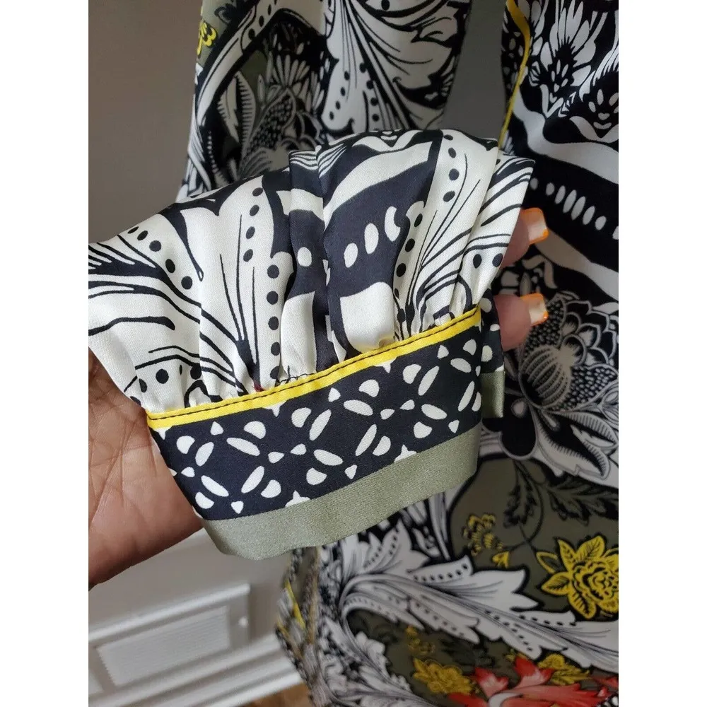 Bebe Women Multicolor Polyester Collared Long Sleeve Length Shirt Dress Size XS - Image 6