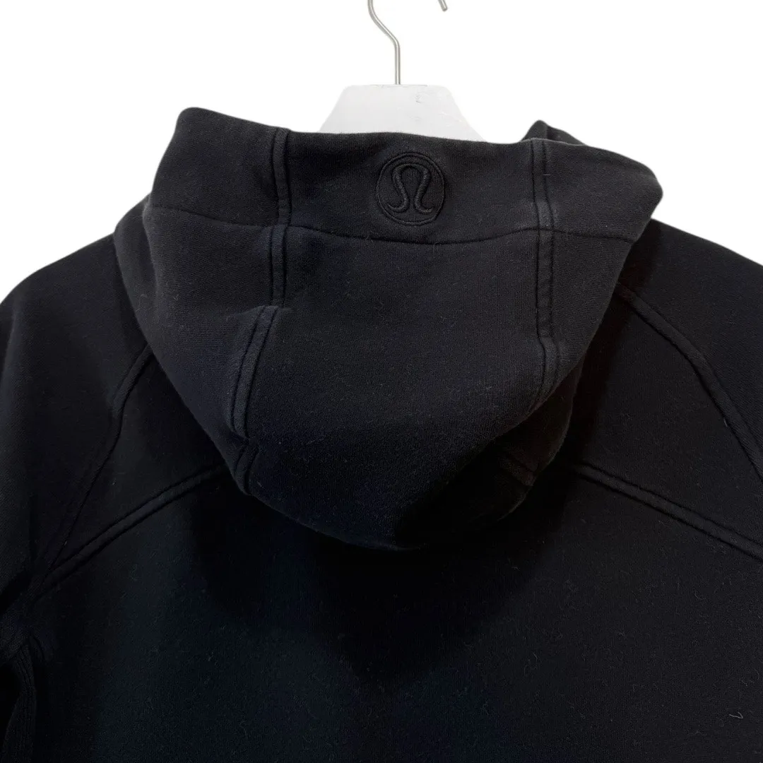 Lululemon Scuba Hoodie Light Cotton Fleece Black Zip Up Jacket Size 12 - Image 4