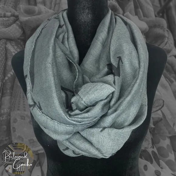 Gray and Black Anchor Infinity Scarf - Image 6