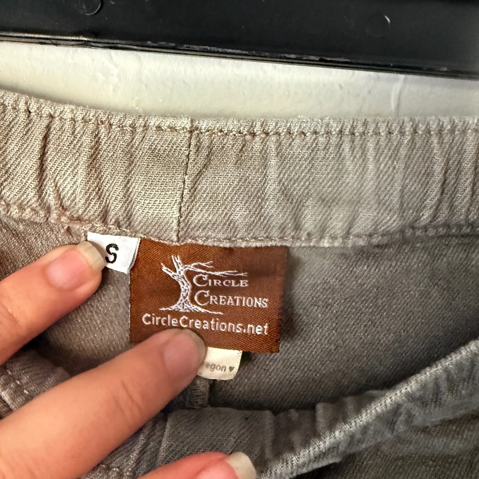 Circle Creations Hemp Blend Drawstring Casual‎ Pants S Relaxed Hippie Festival Gray - Image 10