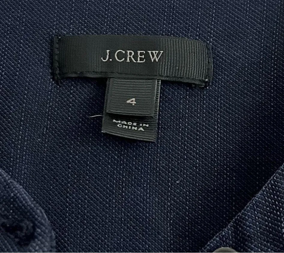 J. Crew • Navy Blue Drapey Oxford Jumpsuit - Image 4