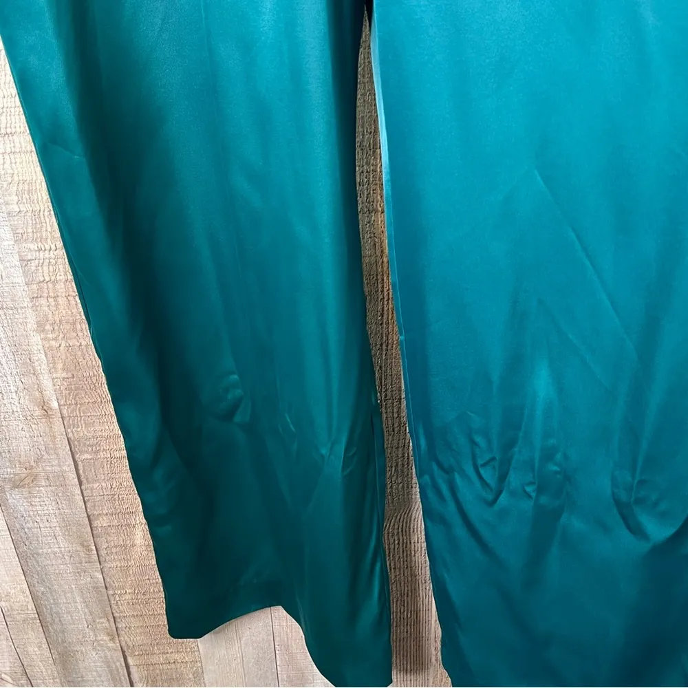 Tahari ASL Size 16 Hunter Green Tie Neck V - Image 6