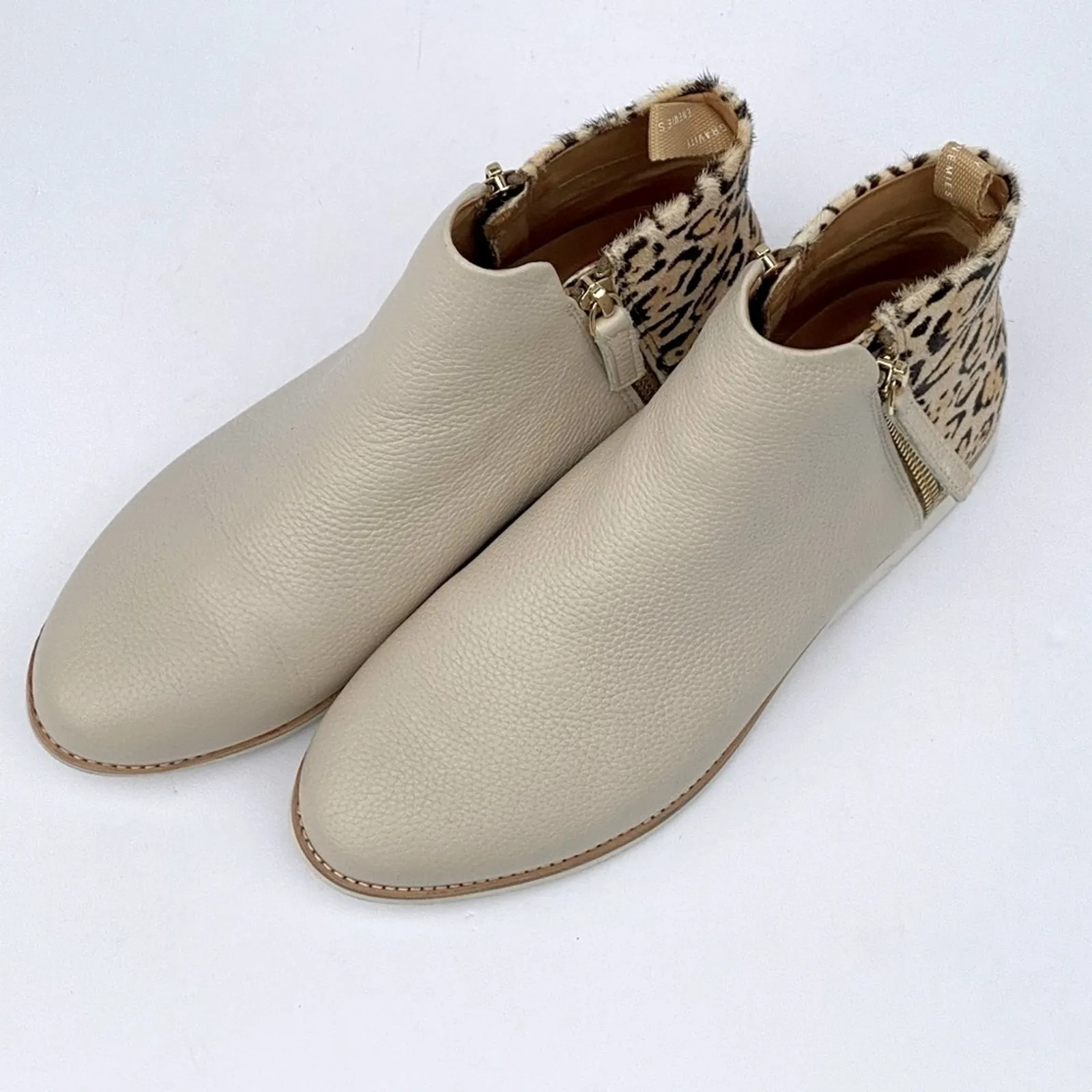 Rollie Booties 7 ankle boots Neutral Comfort Short Low Light Leopard winter Boho Tan - Image 5