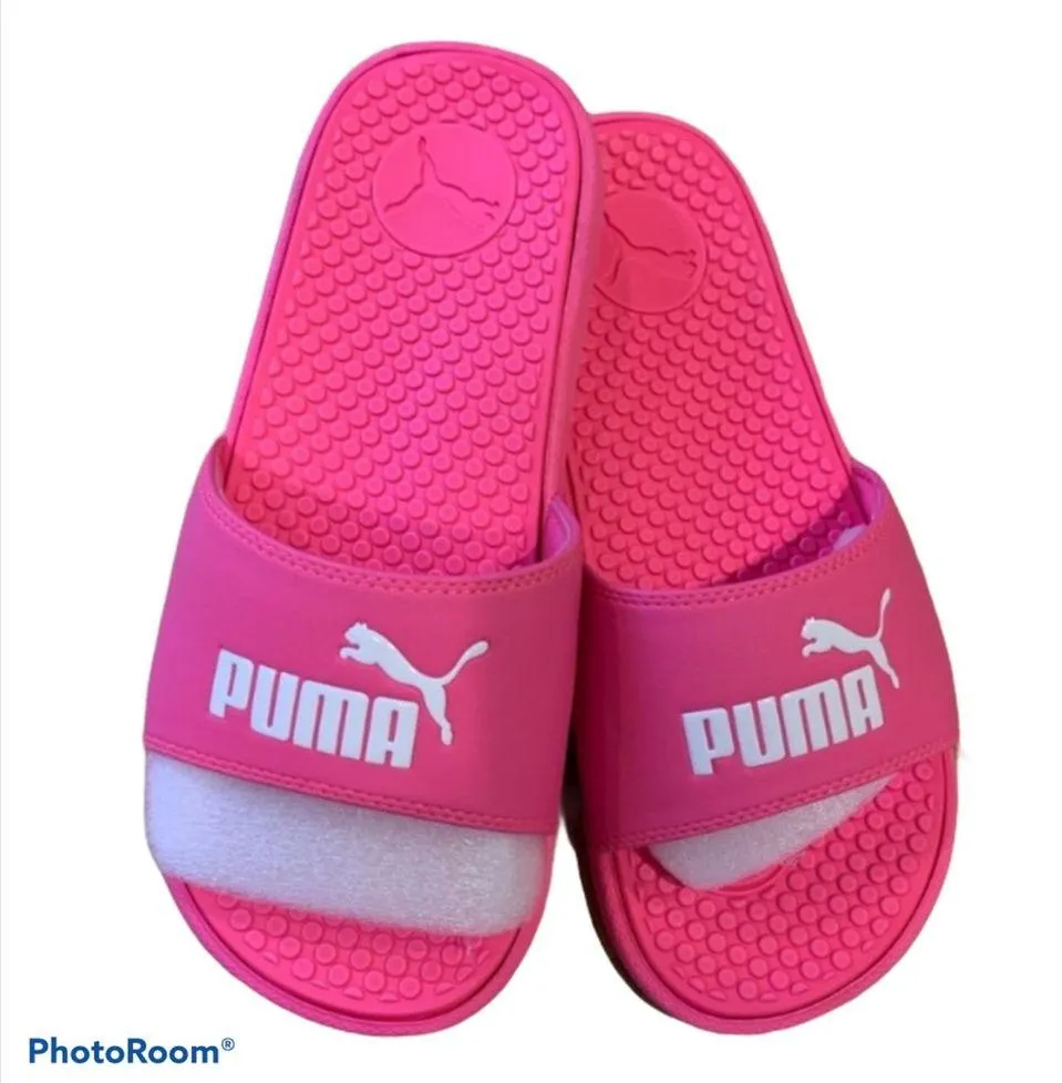 Puma Pink Slides Shower Shoes Sandals Beach Pool Womens 8 - Image 4