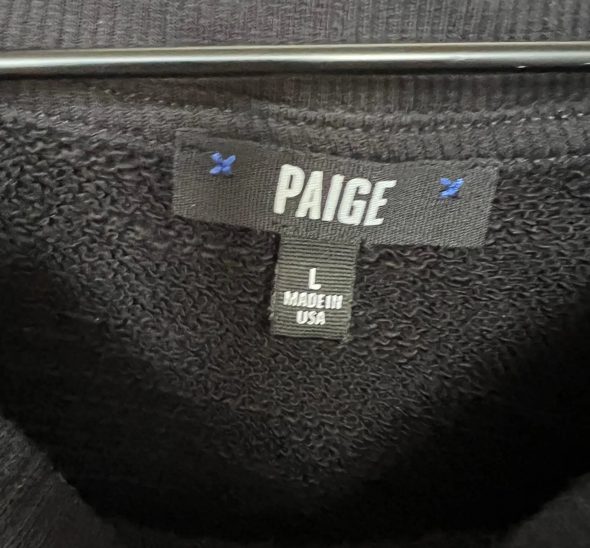 Daytona Chain Trim Casual Pullover Sweatshirt Black Silver Size Large - Image 6