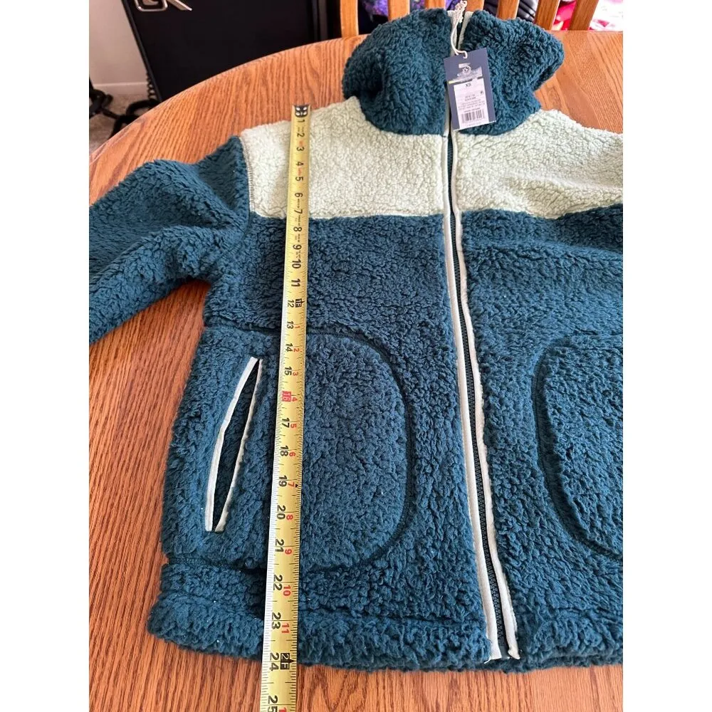 Universal Thread Womens Sherpa Fleece Jacket XS Zip-Up Two-Tone Green & Teal NWT - Image 10