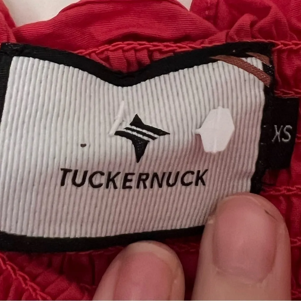 Tuckernuck Alannah Smocked Cotton Poppy Red Midi Dress - Image 6