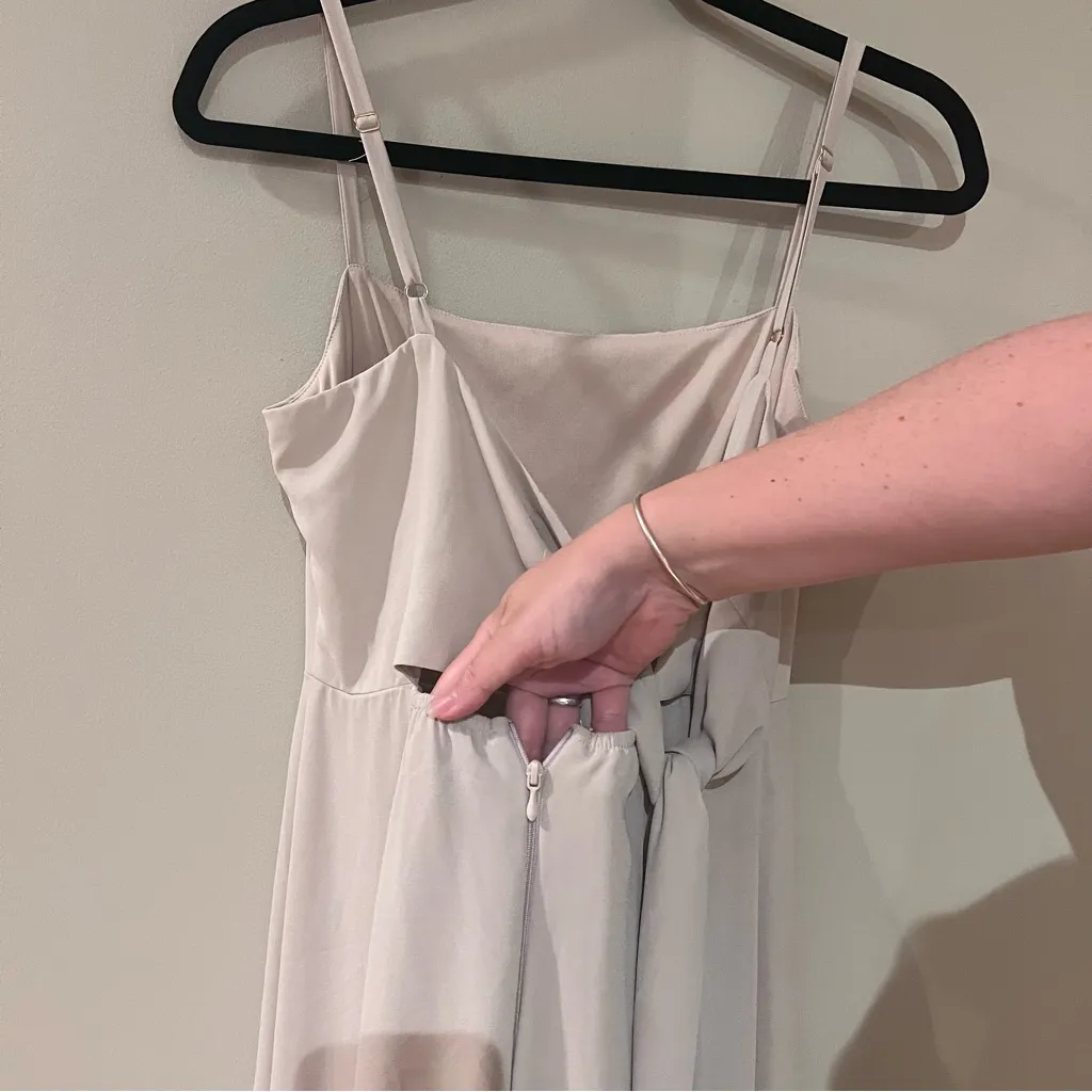 Show Me Your Mumu Lauren Tie Maxi Dress in Soft Beige Chiffon - Image 5