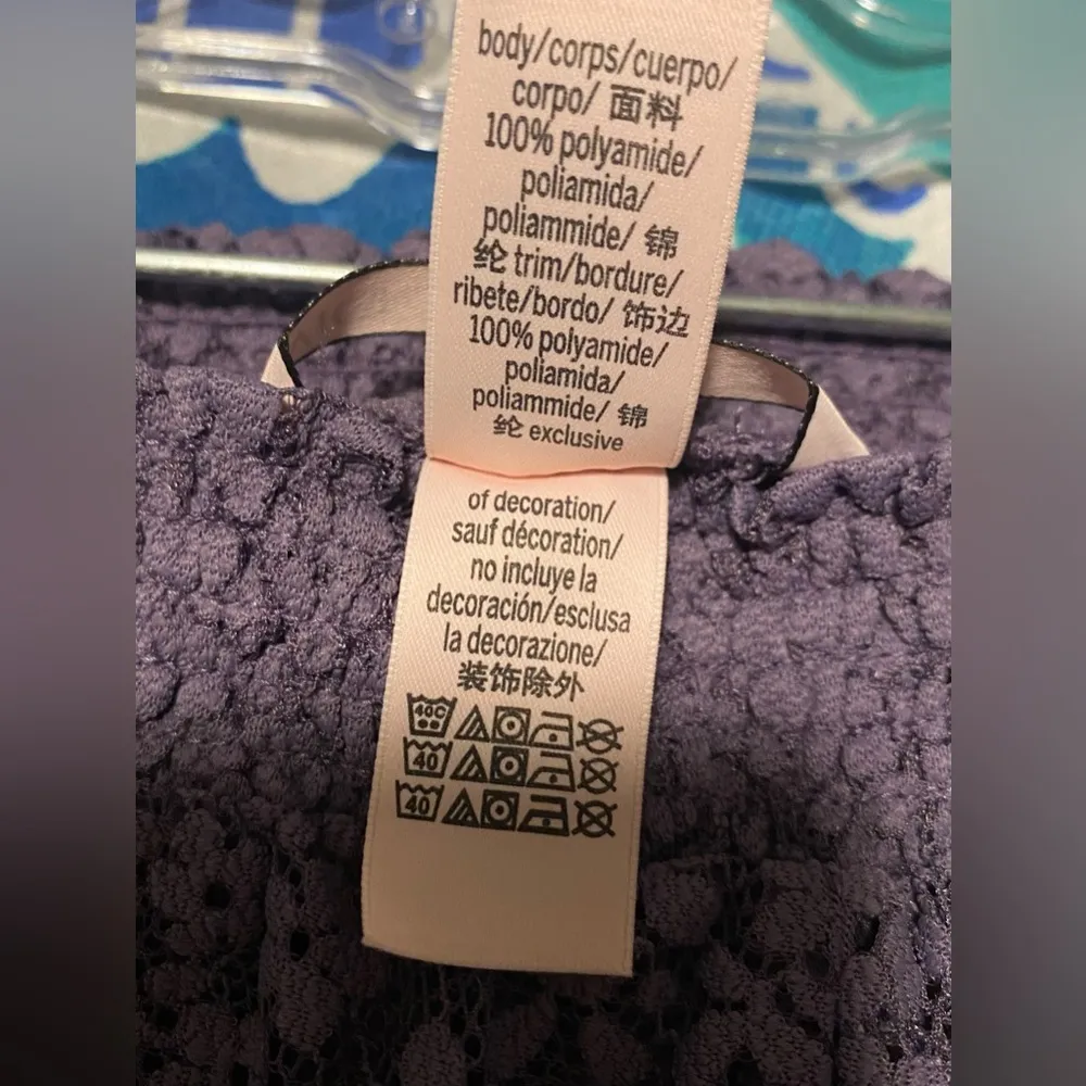 Purple Lace Scalloped See-Through Lingerie Sleep Shorts - S - Image 5