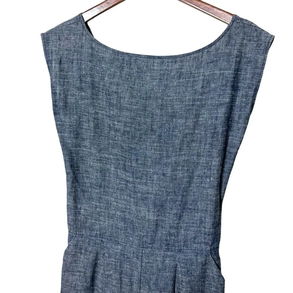 Ozma Chambray Matador Jumpsuit Organic Cotton Hemp Jumpsuit XS Blue - Image 4