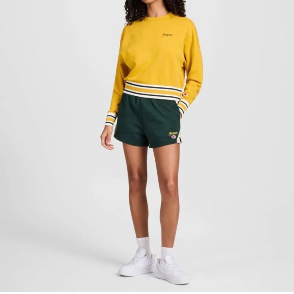 Champion Green Athletic Shorts with Iconic Logo Tape Women Size XL - Image 6