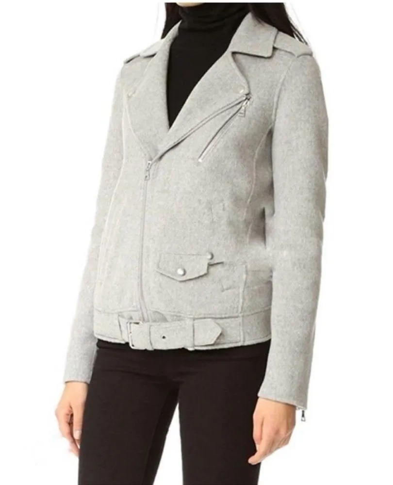Theory Perfect Moto Double-Face Jacket in Melange
Grey Wool/Cashmere S - Image 5