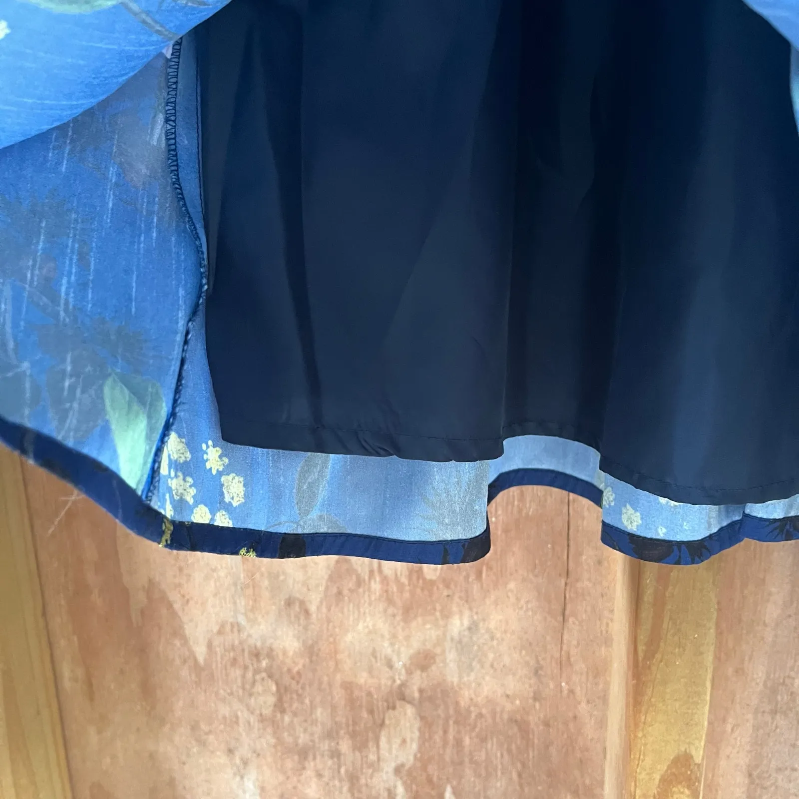 Eshakti Women's Blue Satin Bird Print Fit & Flare Midi Dress Size XS-2 - Image 8