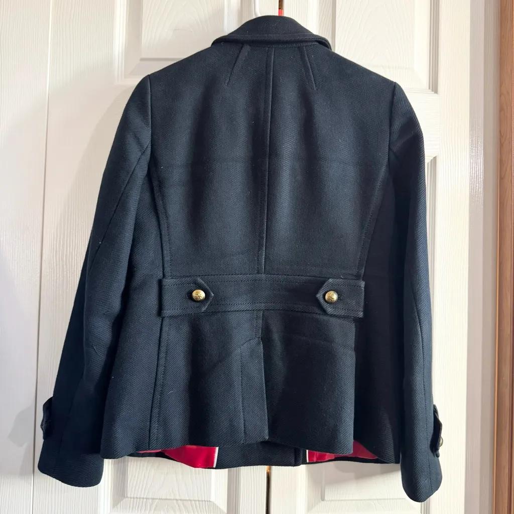 BANANA REPUBLIC WOMEN'S MINI PEACOAT NAVY WITH GOLD BUTTONS Small - Image 3