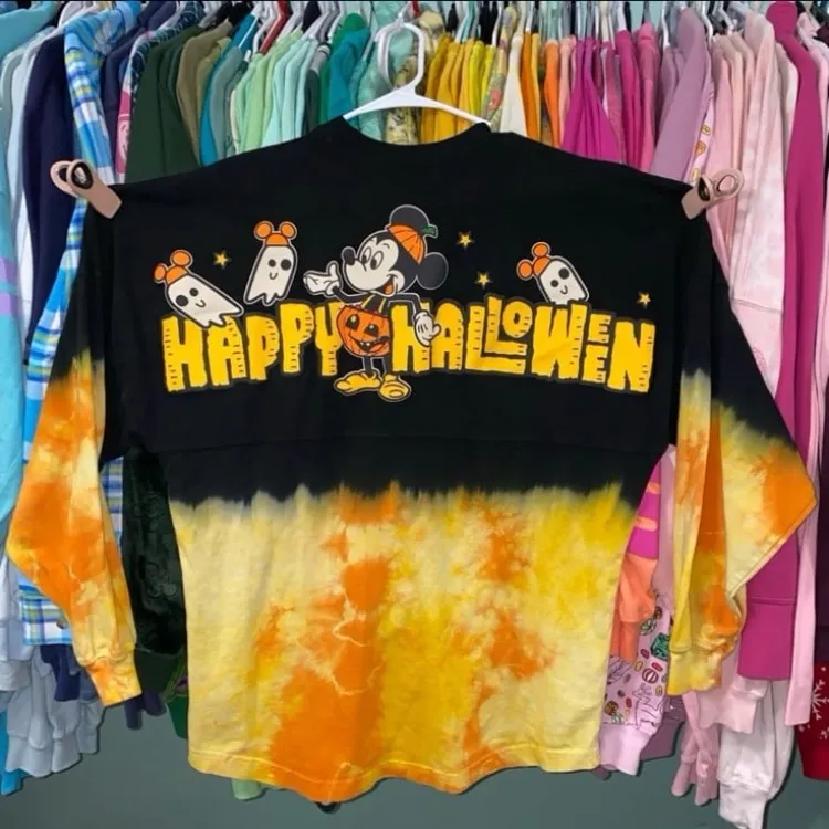 Disney parks Mickey Mouse ghosts happy Halloween tie-dye spirit jersey S - Image 2