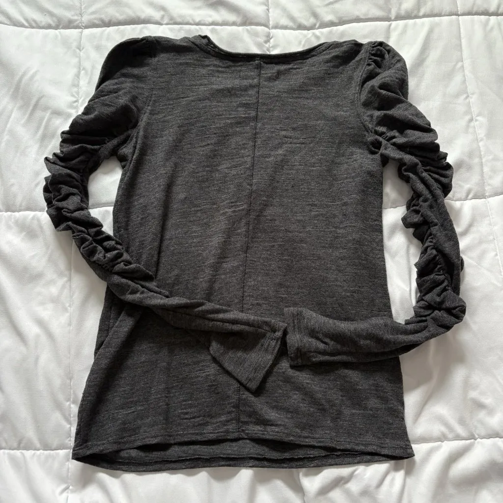 Free People We The Free Gray Long Sleeve Top Blouse Womens Size XS Hippie Boho - Image 6